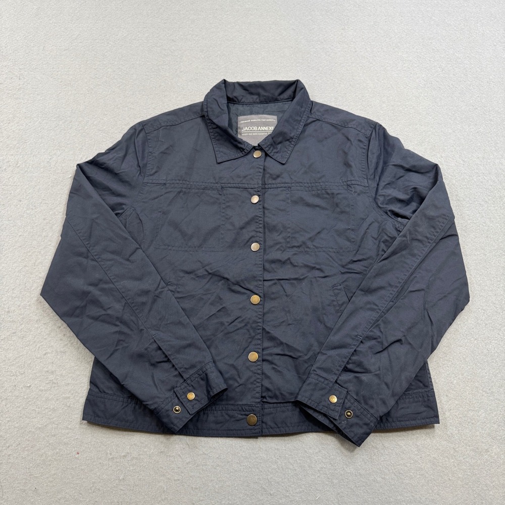 Jacob Annexe Jacket Women's Large Navy Pearl Snap Western Classic Lightweight